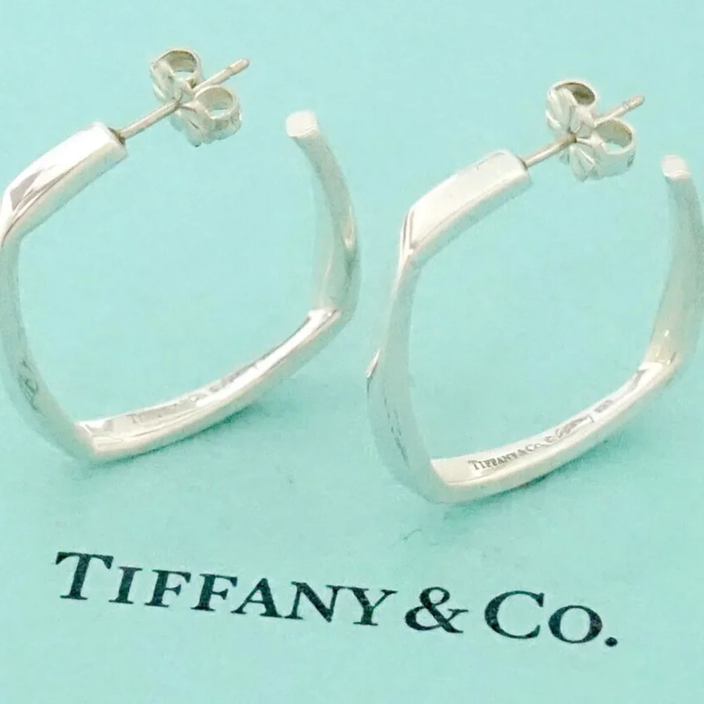Tiffany & Co. Frank Gehry Torque Sterling Silver Earrings - Picture 2 of 4